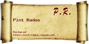 Pint Rados névjegykártya